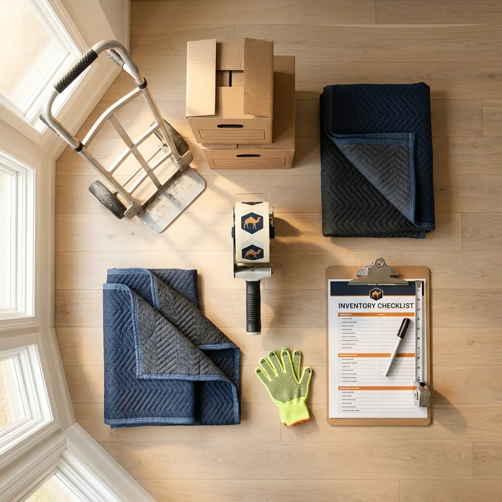 Professional moving supplies and packing materials layout for Cheney residential relocations